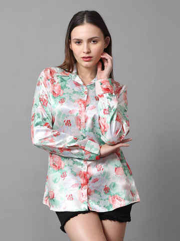 Mint Green Printed Shirt - Vooning