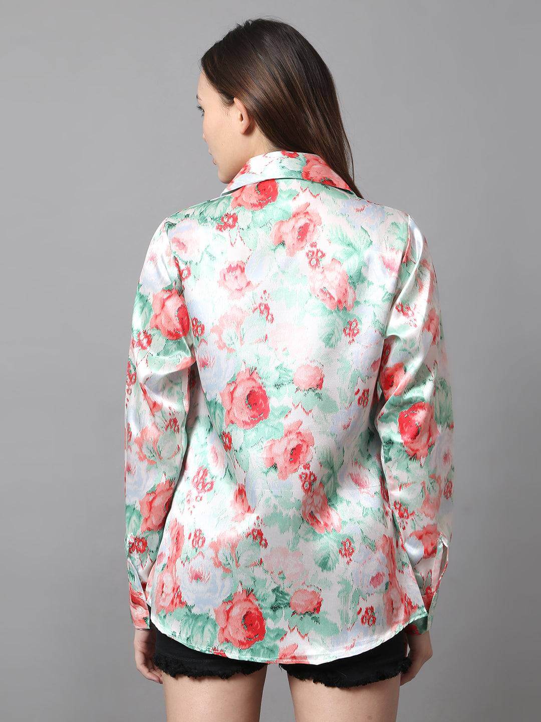 Mint Green Printed Shirt - Vooning