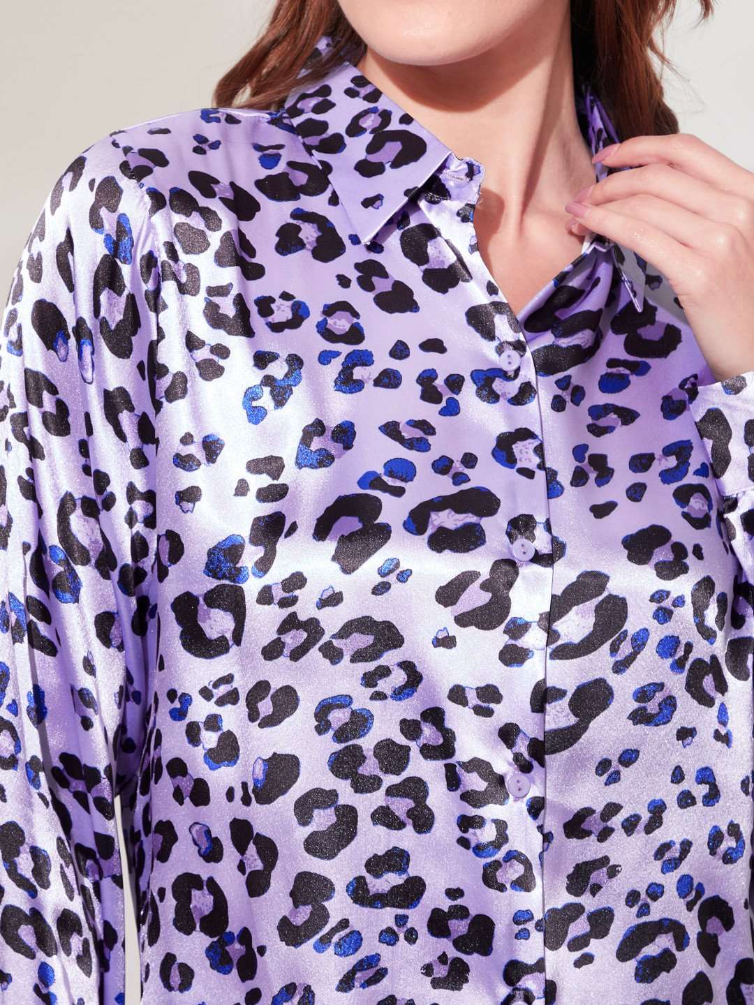 Abstract Printed Shirt In Purple