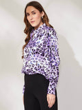 Abstract Printed Shirt In Purple