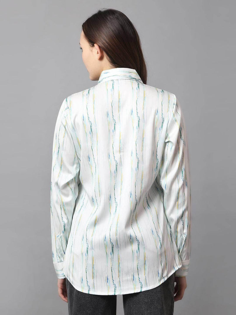 Allover Printed Satin Shirt