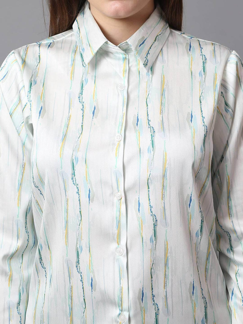 Allover Printed Satin Shirt