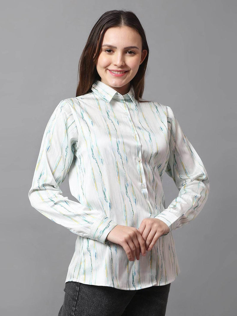 Allover Printed Satin Shirt