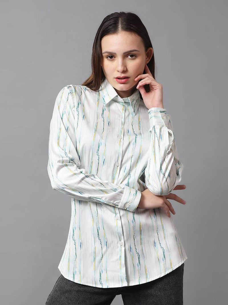 Allover Printed Satin Shirt