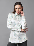 Allover Printed Satin Shirt - Vooning