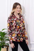 Boho Style Floral Printed Shirt - Vooning