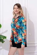 Bright Multicolor Printed Satin Shirt - Vooning