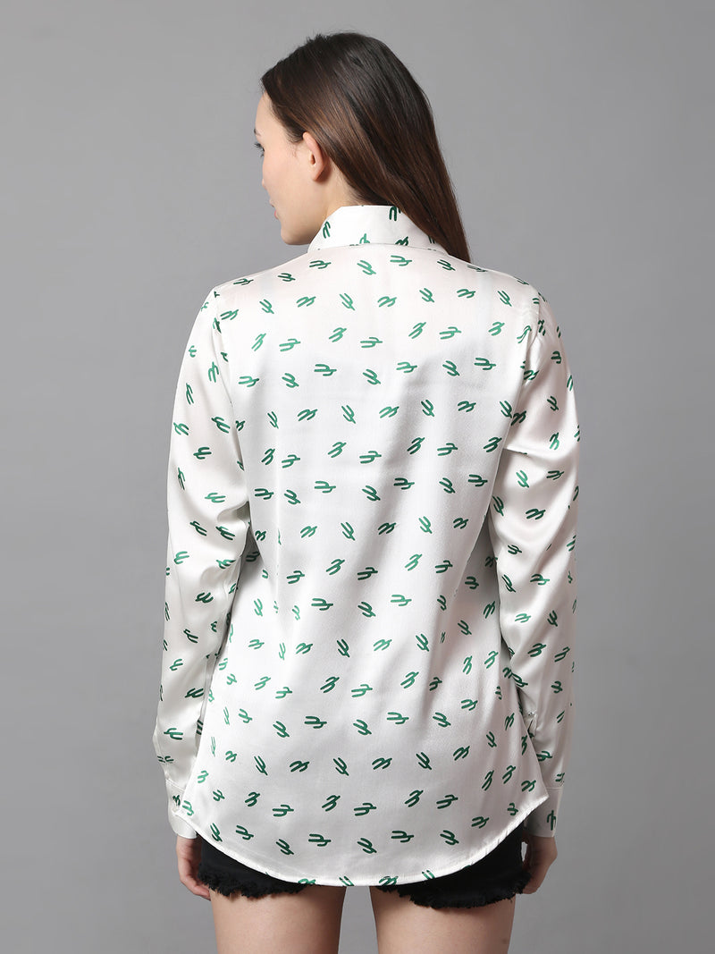 Cactus Printed Satin Shirt