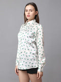 Cactus Printed Satin Shirt - Vooning