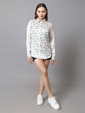 Cactus Printed Satin Shirt - Vooning