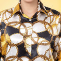 Chain Printed Satin Shirt - Vooning