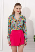 Clarissa Floral Concealed Placket Shirt - Vooning