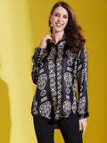 Classic Printed Satin Shirt - Vooning