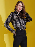 Classic Printed Satin Shirt - Vooning