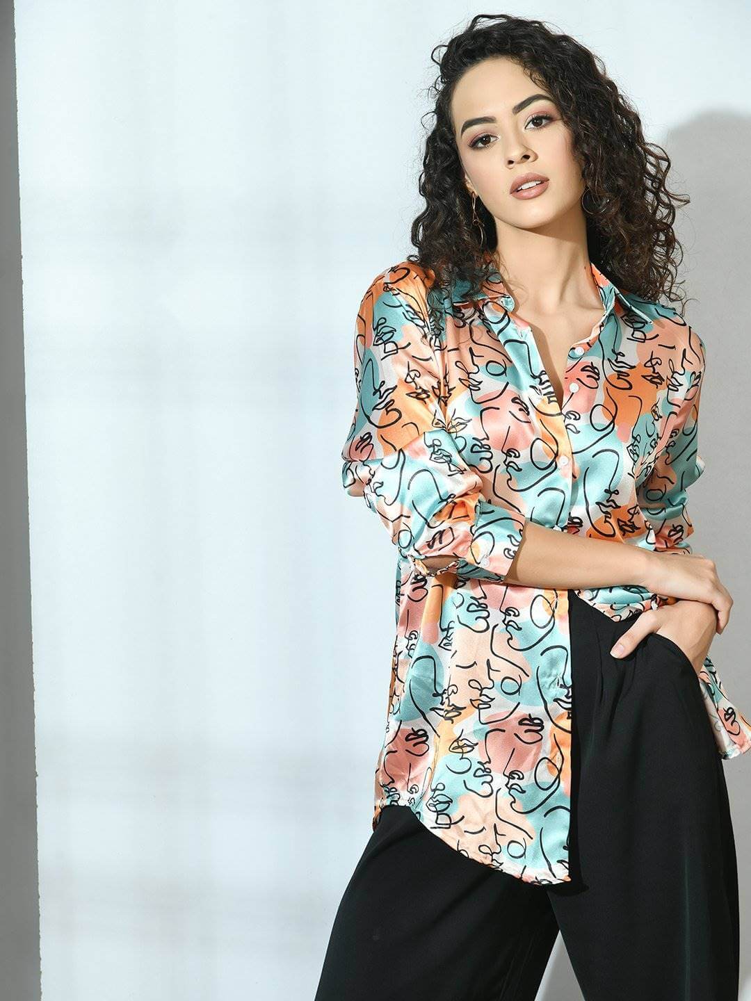 Digital Printed Satin Shirt