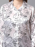 Doodle Printed Satin Shirt