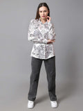 Doodle Printed Satin Shirt - Vooning