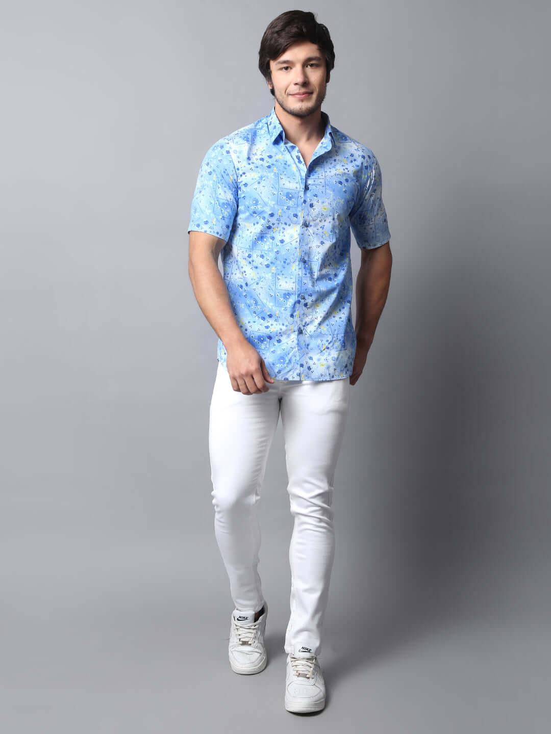 Everything Blue Printed Shirt - Vooning