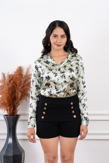 Floral Momaya Printed Satin Shirt