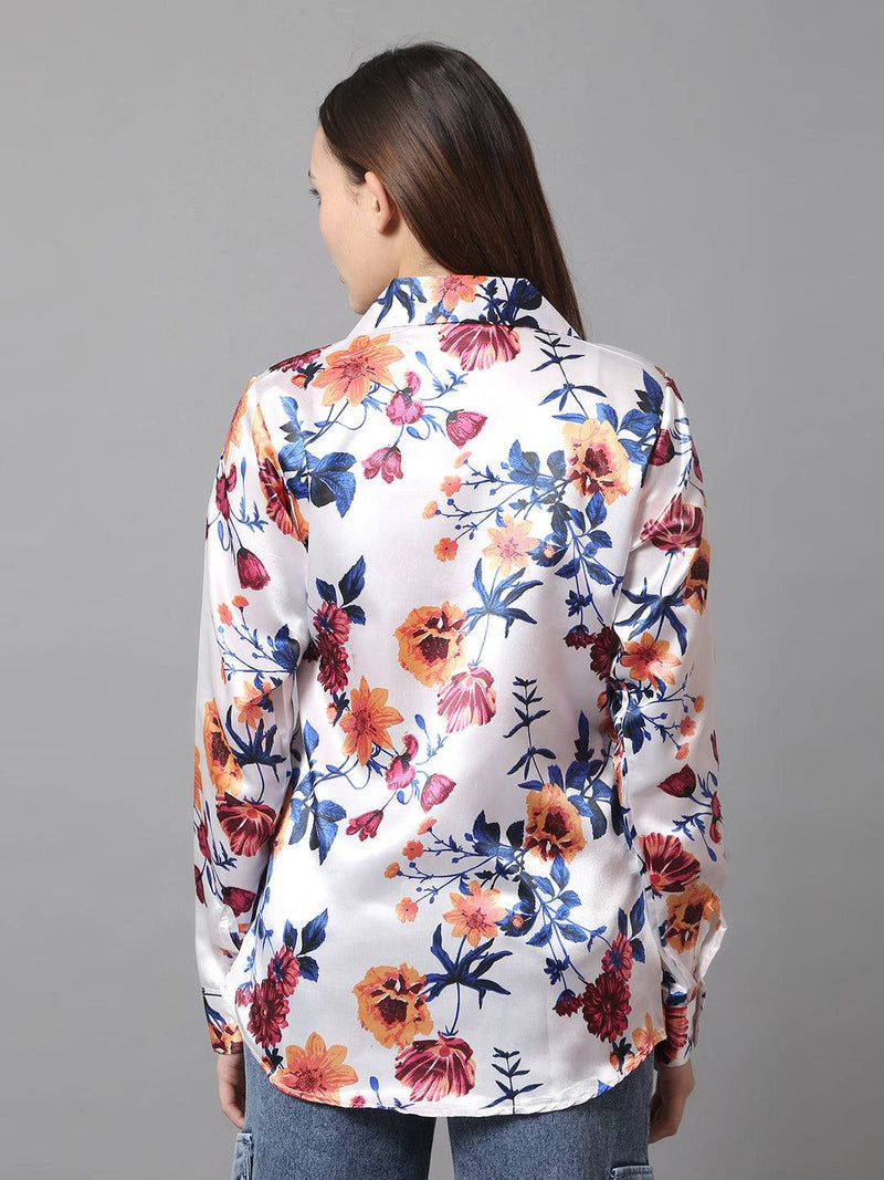 Floral Pattern Satin Shirt