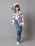 Floral Pattern Satin Shirt - Vooning