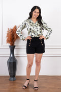 Floral Momaya Printed Satin Shirt - Vooning