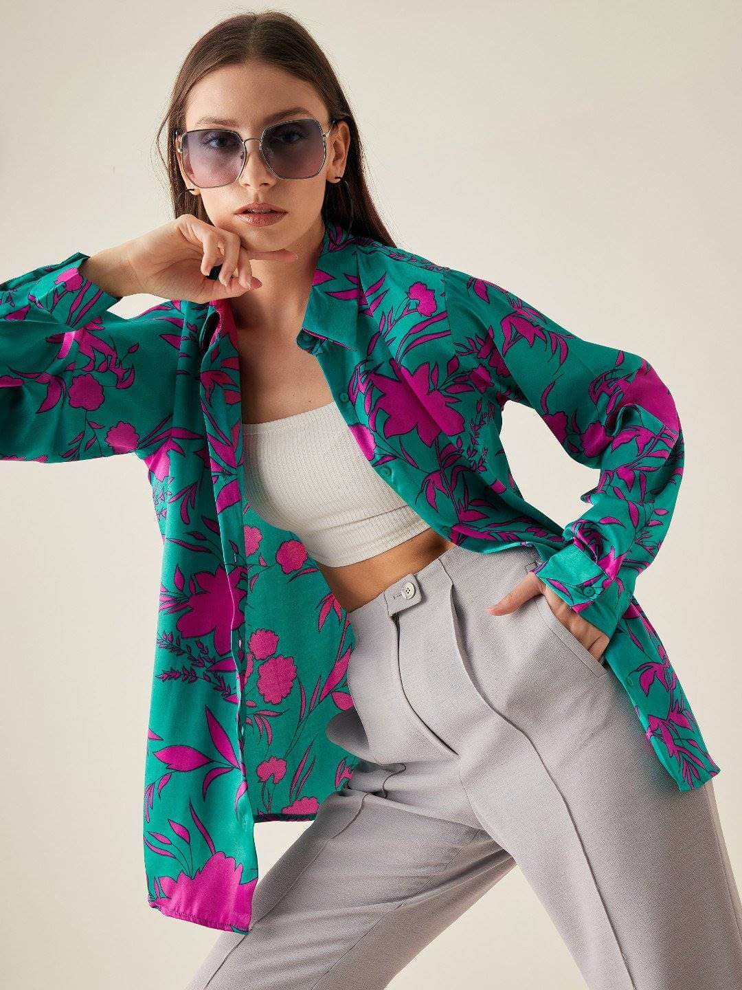 Floral Printed Casual Shirt - Vooning