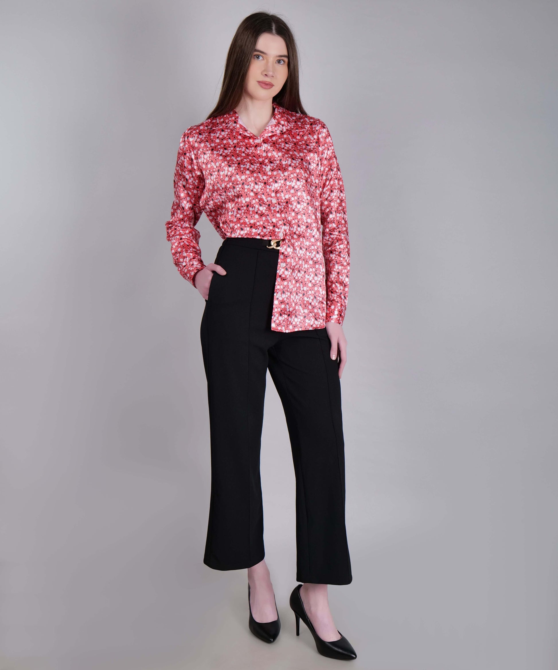 Frechy Floral Printed Shirt - Vooning