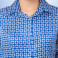 Geometric Printed Satin Shirt - Vooning