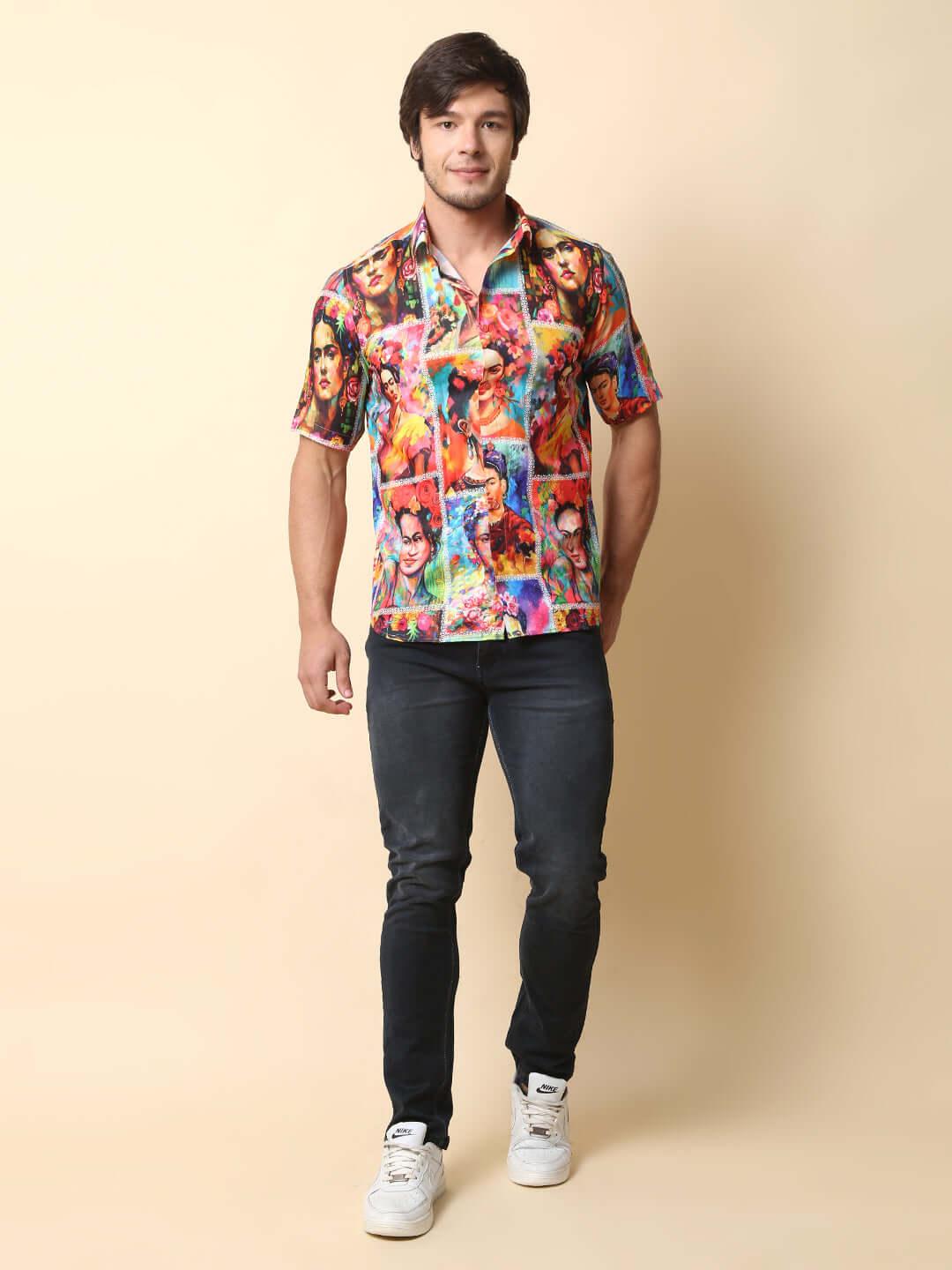 Graphic Design Printed Shirt - Vooning