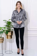 Madison Graphic Printed Satin Shirt - Vooning