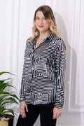 Madison Graphic Printed Satin Shirt - Vooning