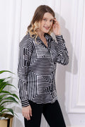 Madison Graphic Printed Satin Shirt - Vooning