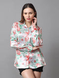 Mint Green Printed Shirt - Vooning