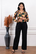 Multicolored Floral Printed Satin Shirt - Vooning