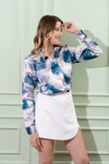 Ombre Tie Dye Printed Satin Shirt - Vooning