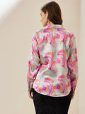 Satin Marble Printed Shirt - Vooning