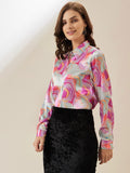 Satin Marble Printed Shirt - Vooning