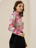 Satin Marble Printed Shirt - Vooning