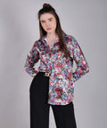 Satin Shirt In Floral Print - Vooning