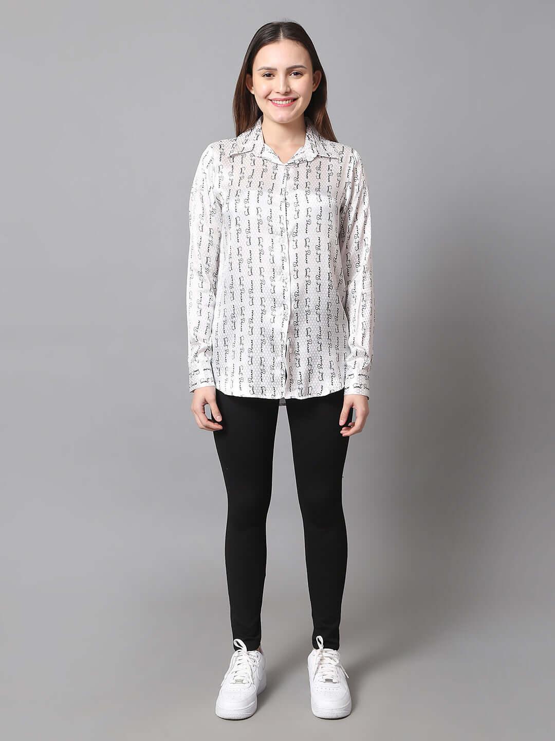 Stylish Words Printed Shirt - Vooning