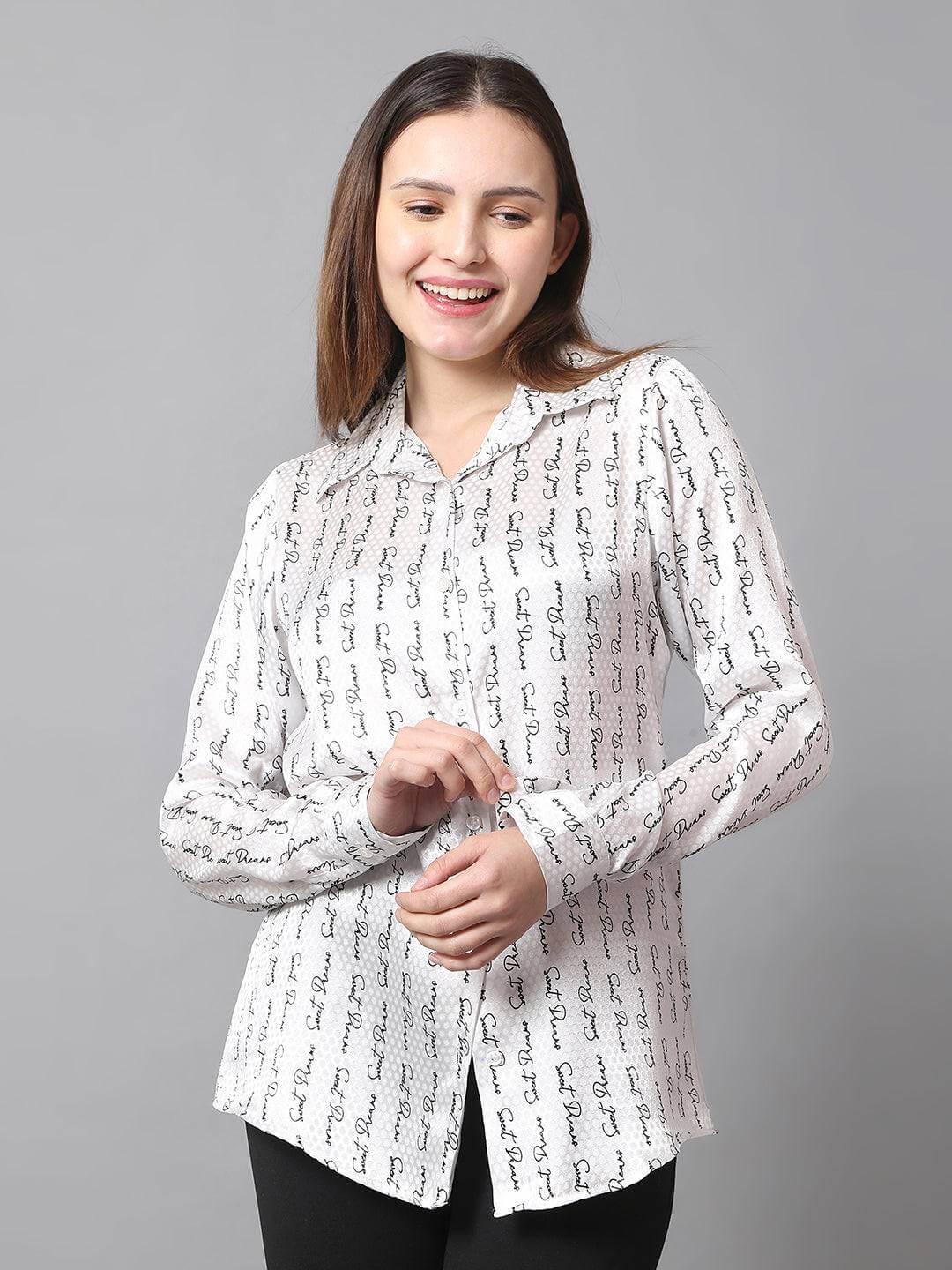 Stylish Words Printed Shirt - Vooning