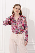 Veronica Essence Printed Satin Shirt - Vooning