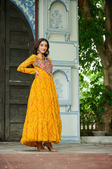 Bandhani Print Works With Kutchi Patchework