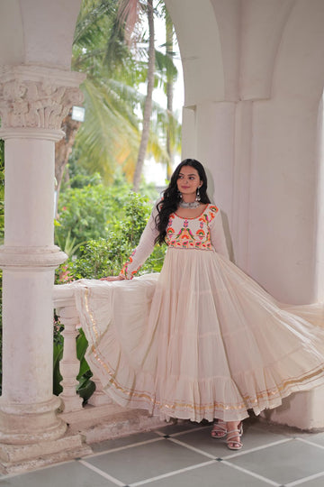 Regal Threads Embroidered Floor-Length Kurta