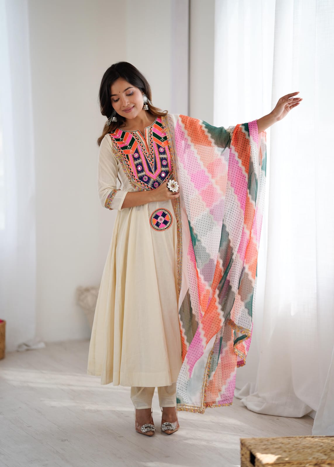 Gujarati Charm Embroidered Dress