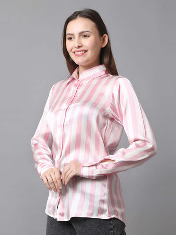 Women's Striped Printed Shirt - Vooning