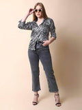 Animal Printed Satin Shirt - Vooning