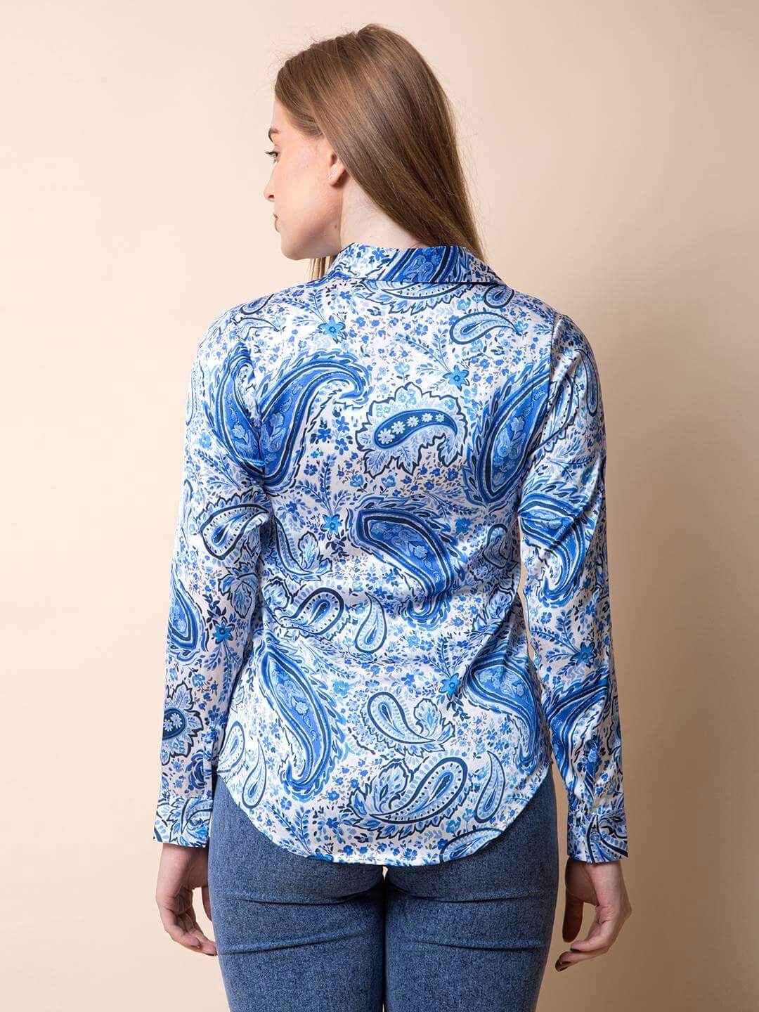 Blue Paisley Printed Shirt - Vooning