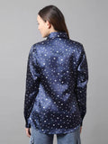 Polka Printed Satin Shirt - Vooning